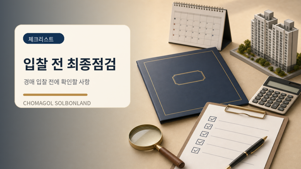 경매 입찰 전 서류와 비용을 점검하는 체크리스트 이미지
